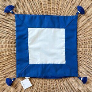 NEW Serena & Lily Sunbrella Border Frame Outdoor Pillow Cover (20” SQ)-Blue
